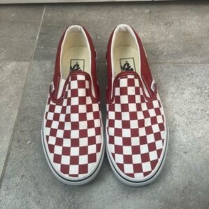 Vans Red and White Checkered Sneakers